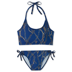Teen Period Swimwear Tank Set | Blue Chains - Ruby Love