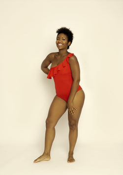 Period Swimwear One Shoulder | Classic Ruby - Ruby Love