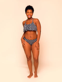 Period Swimwear Ruffle Set | Black Sand - Ruby Love