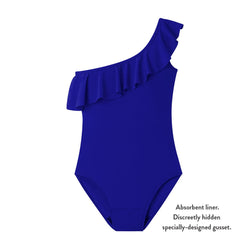 Teen Period Swimwear One Shoulder | Blue Waters (Navy) - Ruby Love
