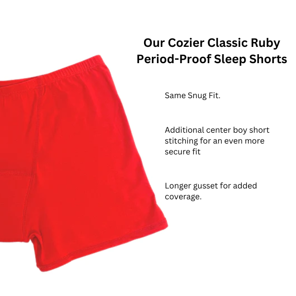 Period Loungewear Sleep Boyshort, Classic Ruby