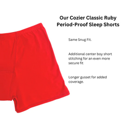Period Loungewear Sleep Boyshort | Classic Ruby