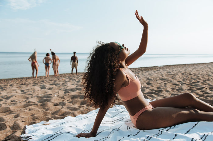 Teenage girl having fun on the beach