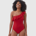 Period Swimwear One Shoulder | Classic Ruby