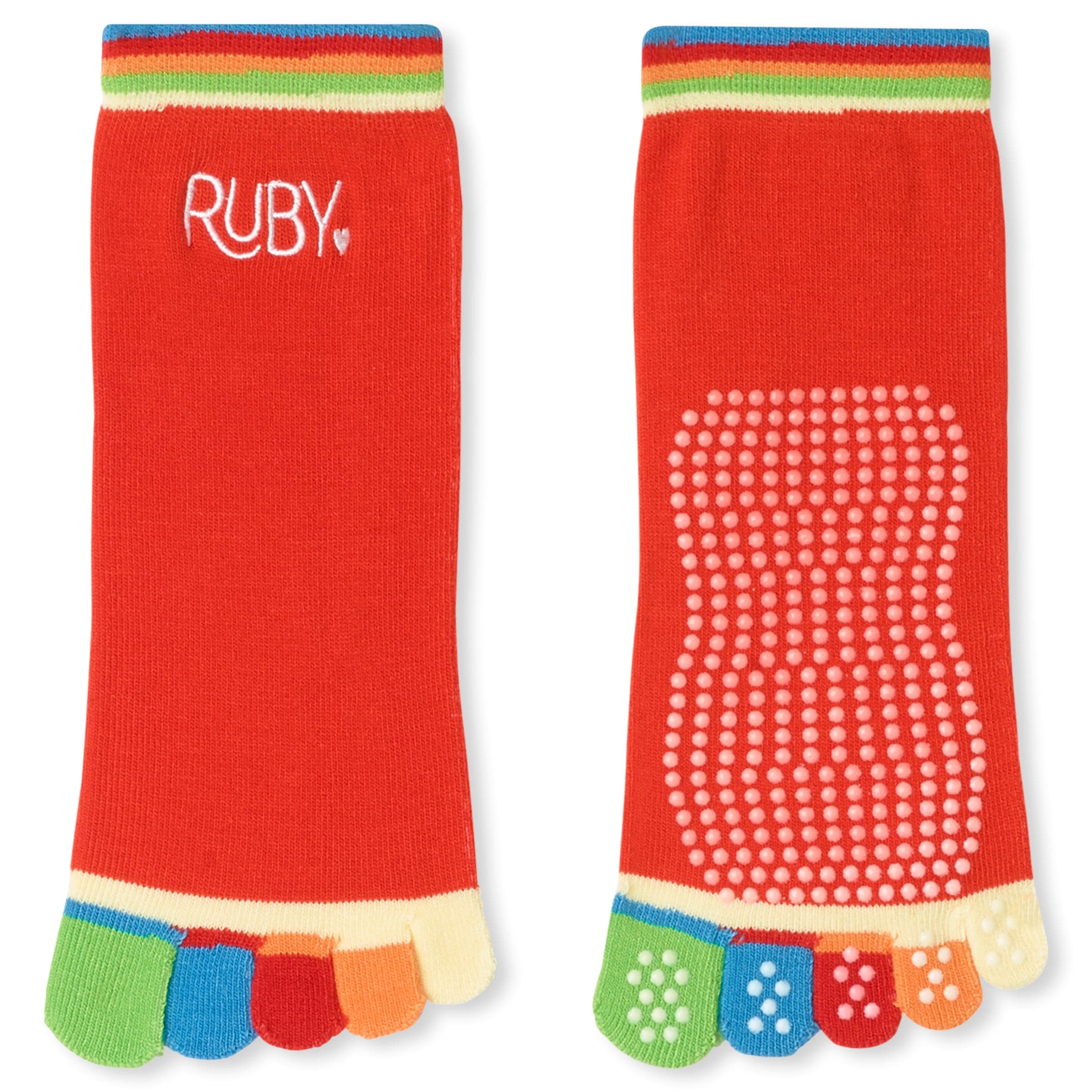 Rainbow Toe Ruby Love Socks