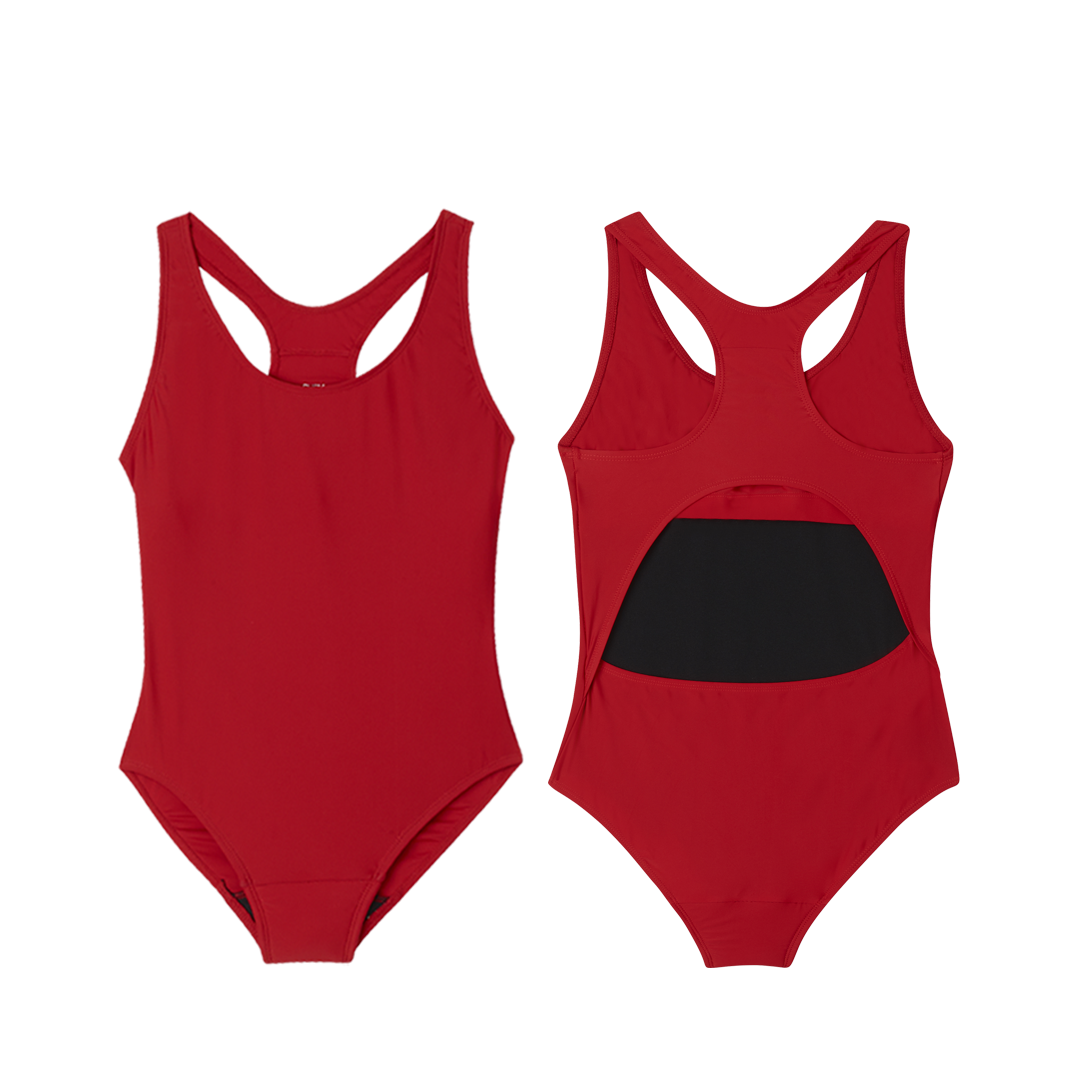 Period Racerback Swimsuit - Red - Ruby Love
