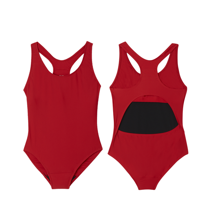 Period Racerback Swimsuit - Red - Ruby Love