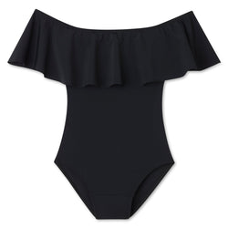 Period Swimwear Off the Shoulder | Black Sea - Ruby Love