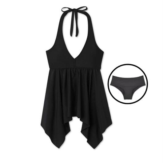 Teen Period Swimwear Tankini Set | Black Sea - Ruby Love