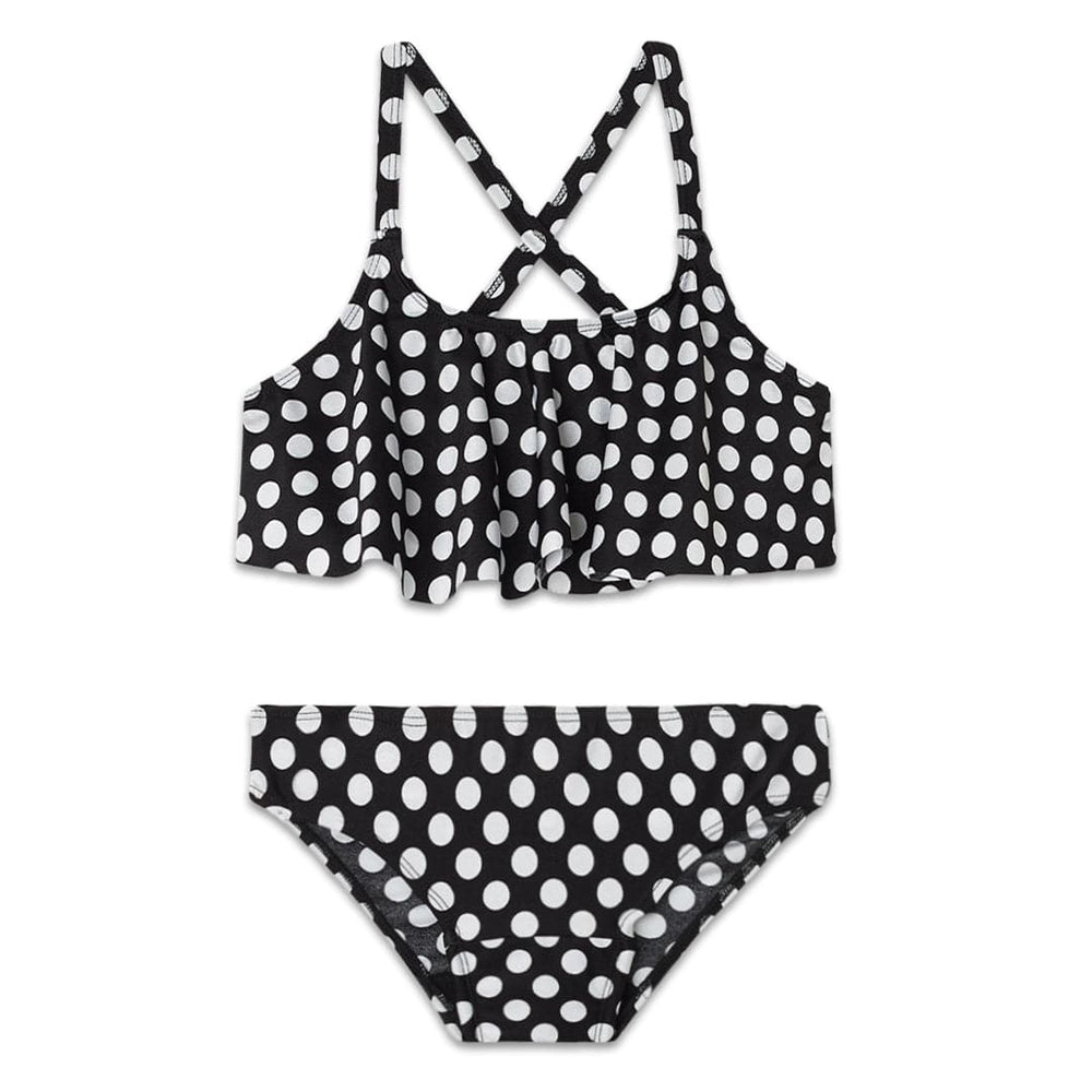 Period Swimwear Ruffle Set | Black Sand - Ruby Love