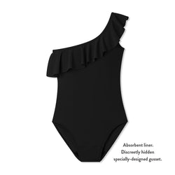 Teen Period Swimwear One Shoulder | Black Sea - Ruby Love