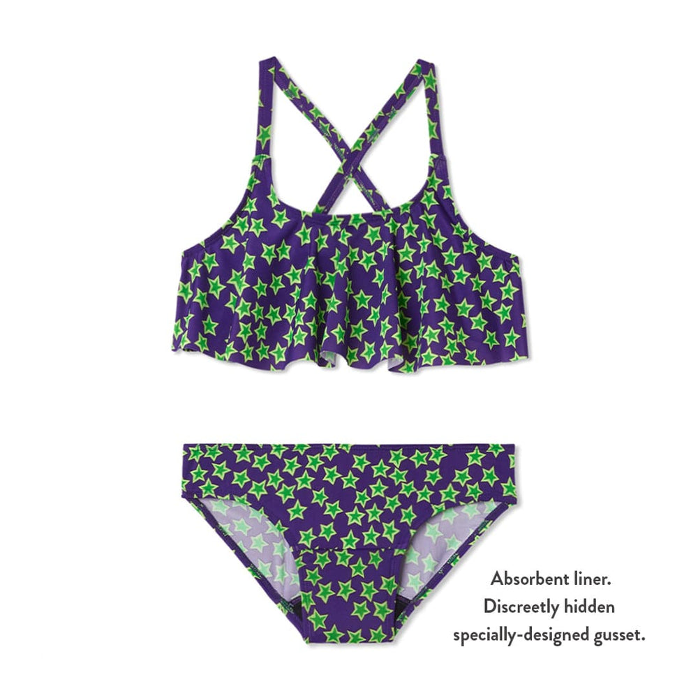 Teen Period Swimwear Ruffle Set | Starry Sky - Ruby Love