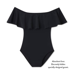 Teen Period Swimwear Off the Shoulder | Black Sea - Ruby Love