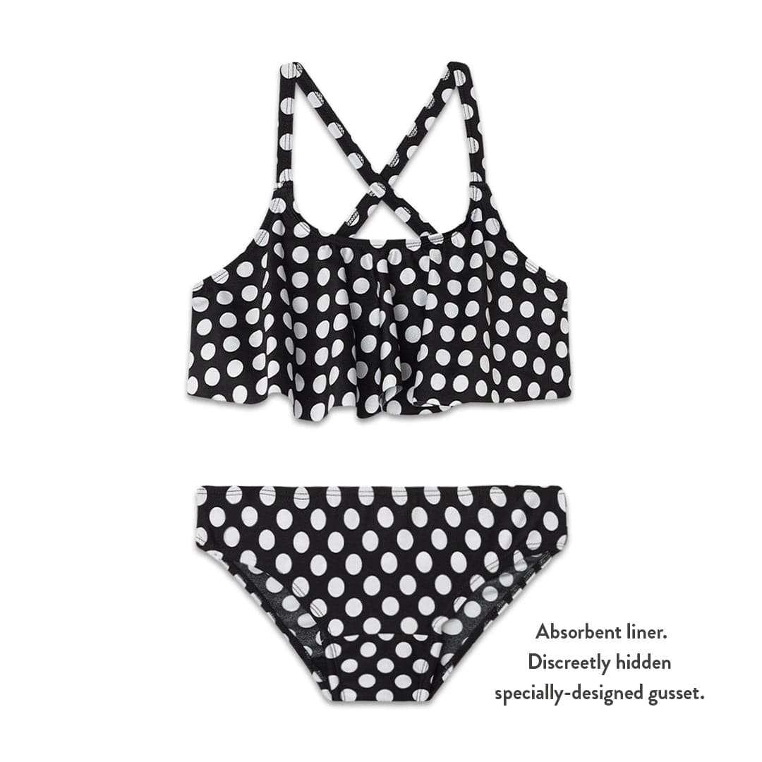 Teen Period Swimwear Ruffle Set | Black Sand | Ruby Love