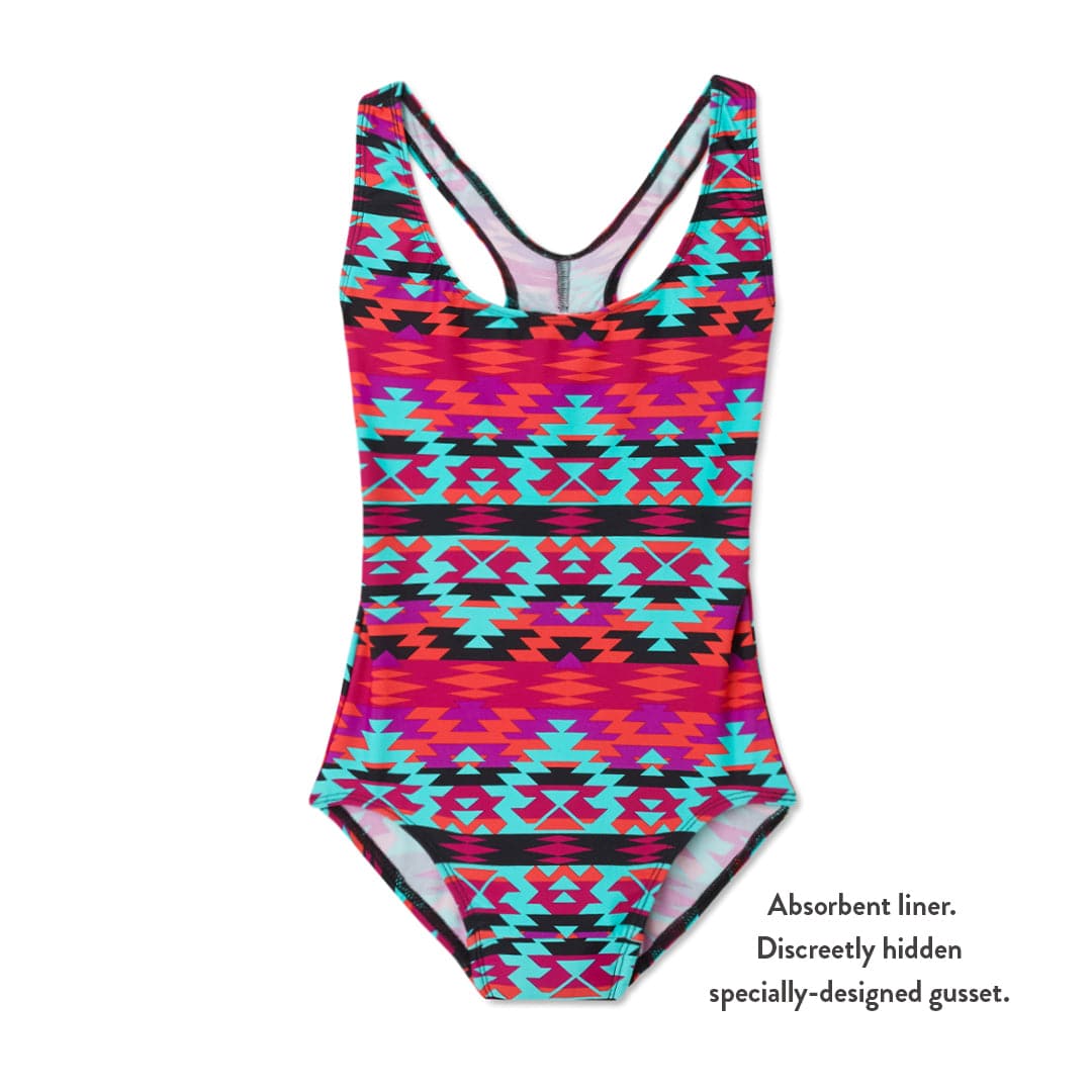 Teen Period Swimwear Racerback | Aztec - Ruby Love
