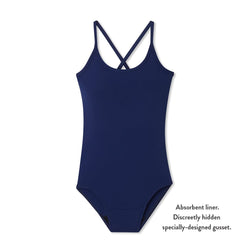 Teen Period Swimwear One Piece | Blue Waters (Navy) - Ruby Love